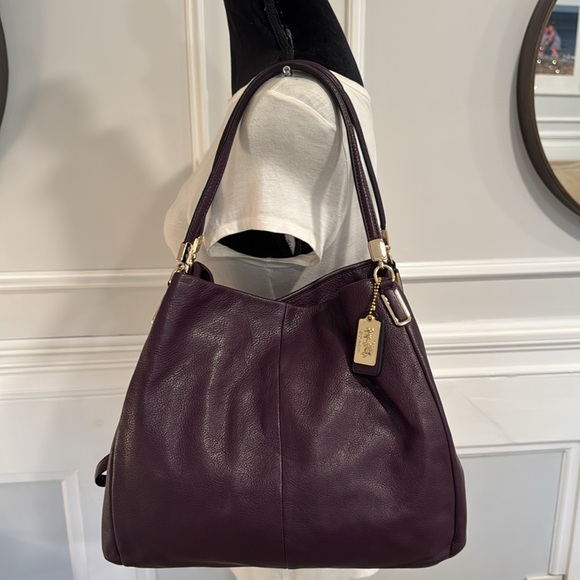 Coach Vintage Phoebe Pebbled Leather Tri-Compartment Shoulder Bag EUC - Picture 3 of 17